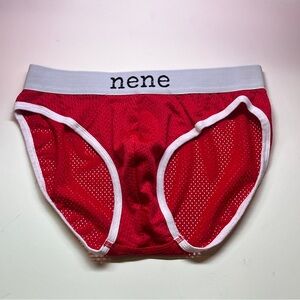 Men's Red Mesh Briefs